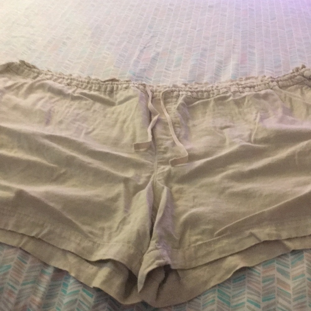 Cream cargo shorts